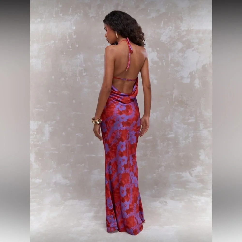 Missguided Tropical Backless Maxi Dress - Picture 2 of 5